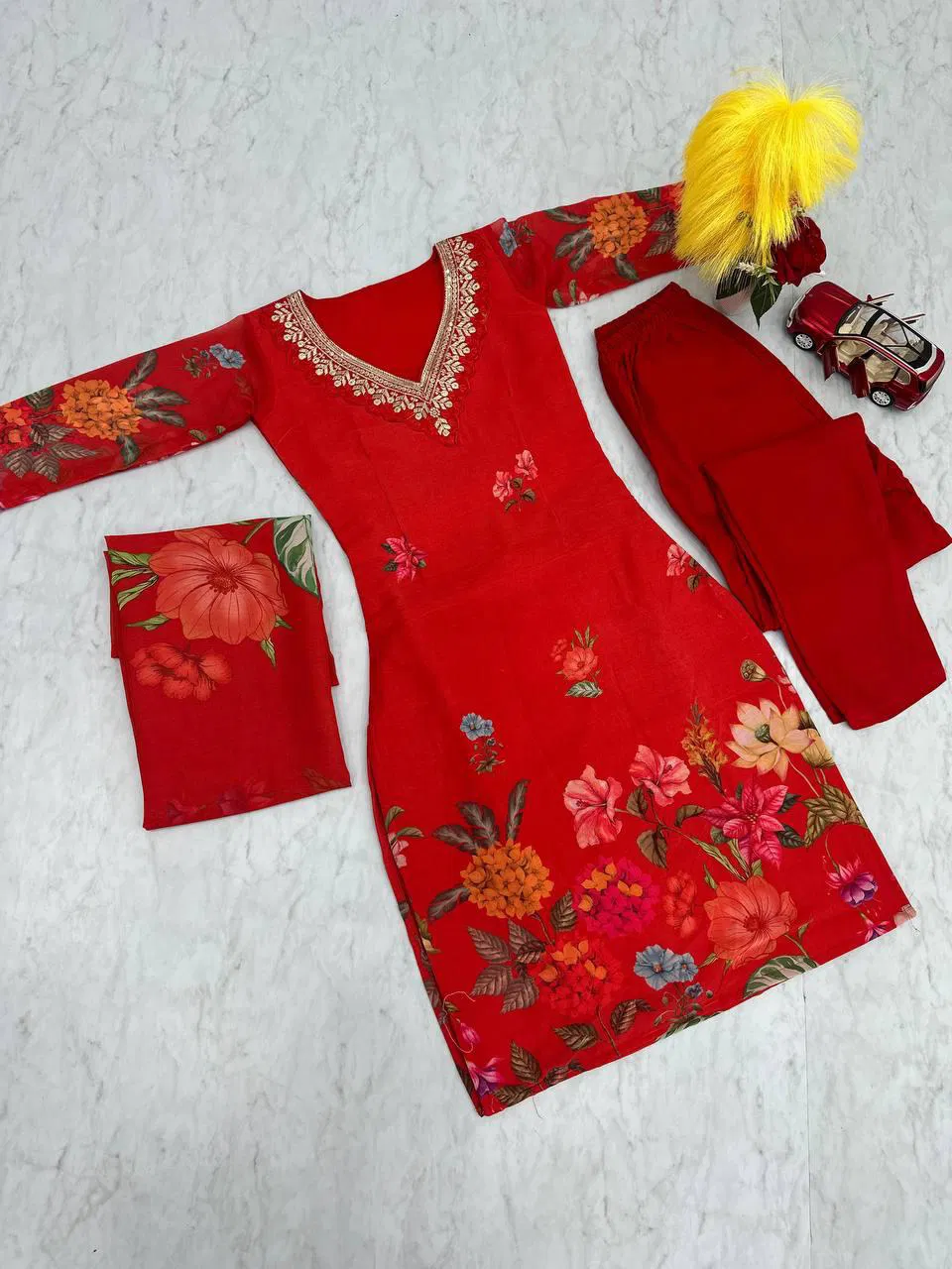 
Pc 433 Faux Georgette Embroidery Thread Work Top Bottom With Dupatta Wholesale Market In Surat
